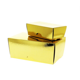 Pudełka na Czekoladki i Cukierki Złote 19x11x8,5cm 1000g (500 Sztuk)