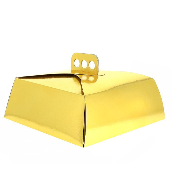 Pudełka Kartonowe Złote na Ciasto Kwadrat 30,5x30,5x10 cm 