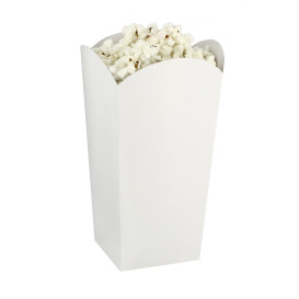 Pudełka na Popcorn Małe Białe 45 gr. 6,5x8,5x15cm (25 Sztuk)