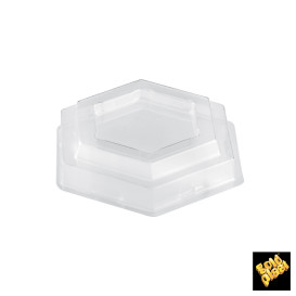 Plastic Lid PET for Tasting Plastic Bowl "Tulip" Dessert Clear 65 ml (25 Units)