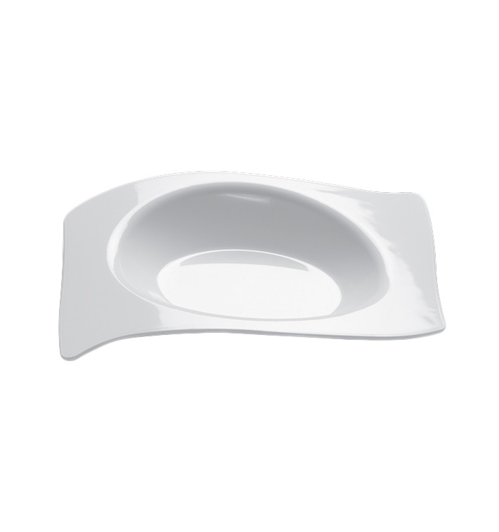 Tasting Plastic Plate PS Flat White 8x6,6 cm (50 Units) 