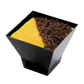 Tasting Plastic Bowl PS "Pagoda" Black 150 ml (12 Units) 