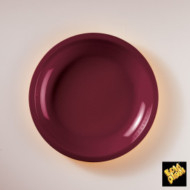 Talerz Plastikowe Płaski Bordeaux Round PP Ø220mm (600 Sztuk)