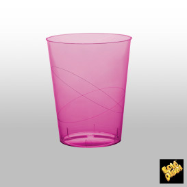 Kubki Plastikowe Księżyc Fuchsia Przezroczyste PS 350ml (20 Sztuk)