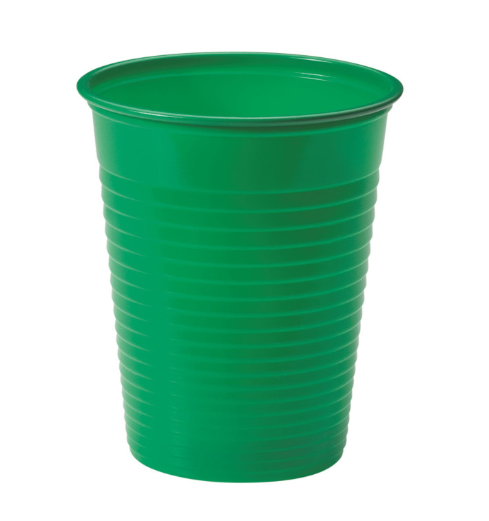 Kubki Plastikowe PS Zielone 200ml Ø7cm (50 Sztuk)