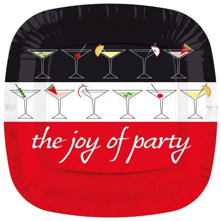 Talerz Papierowy Kwadratowy "Joy of Party" 23cm (8 Sztuk)