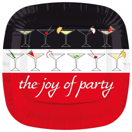 Talerz Papierowy Kwadratowy "Joy of Party" 17cm (8 Sztuk)