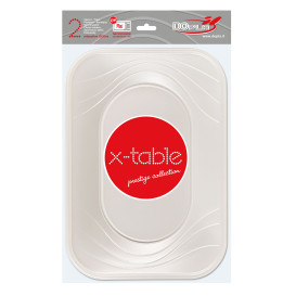 Tacki Plastikowe PP "X-Table" Perła 330x230mm (2 Sztuk)