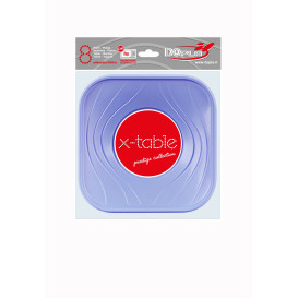 Talerz Plastikowe PP "X-Table" Kwadratowi Fioletowa 180mm (8 Sztuk)