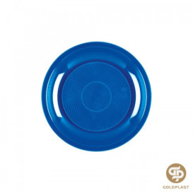 Talerz Plastikowe Płaski Niebieski Mediterraneo Round PP Ø220mm (600 Sztuk)