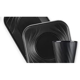 Kubki Plastikowe PP "X-Table" Czarni 320ml (128 Sztuk)