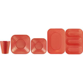 Talerz Plastikowe PP "X-Table" Kwadratowi Orange 230mm (120 Sztuk)