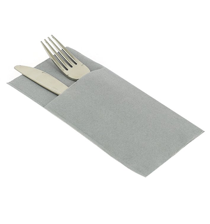 Pocket Fold Airlaid Napkins "Kanguro" Grey 40x40cm (480 Units)