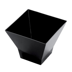 Tasting Plastic Bowl PS "Pagoda" Black 150 ml (12 Units) 