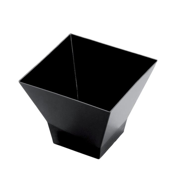 Tasting Plastic Bowl PS "Pagoda" Black 150 ml (12 Units) 