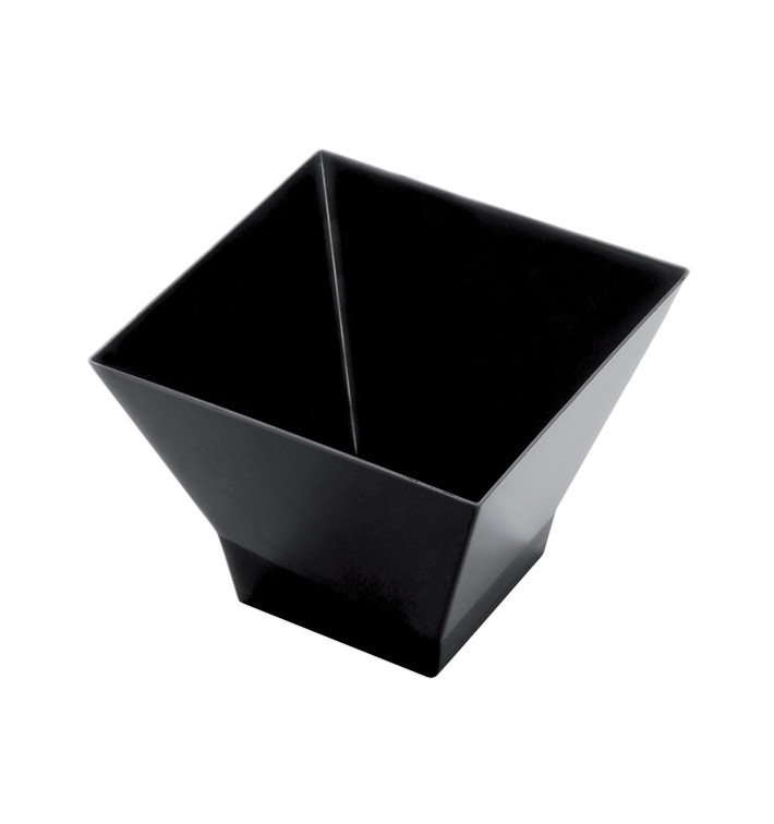 Tasting Plastic Bowl PS "Pagoda" Medium Size Black 200 ml (12 Units) 