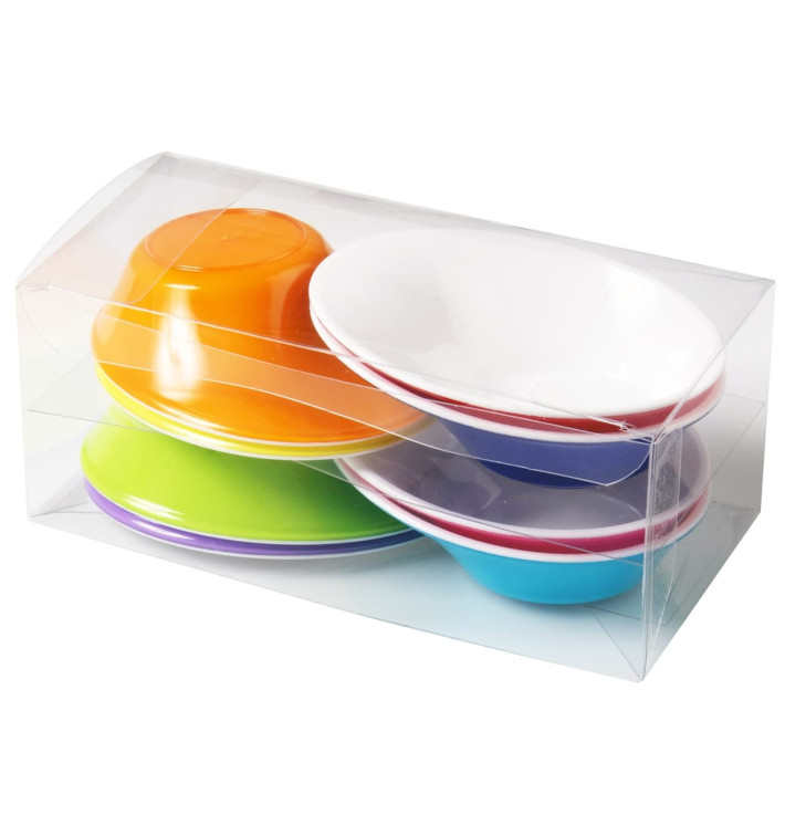 Plastic Bowl PS "Sodo" White and Multicolor 50 ml (160 Units)