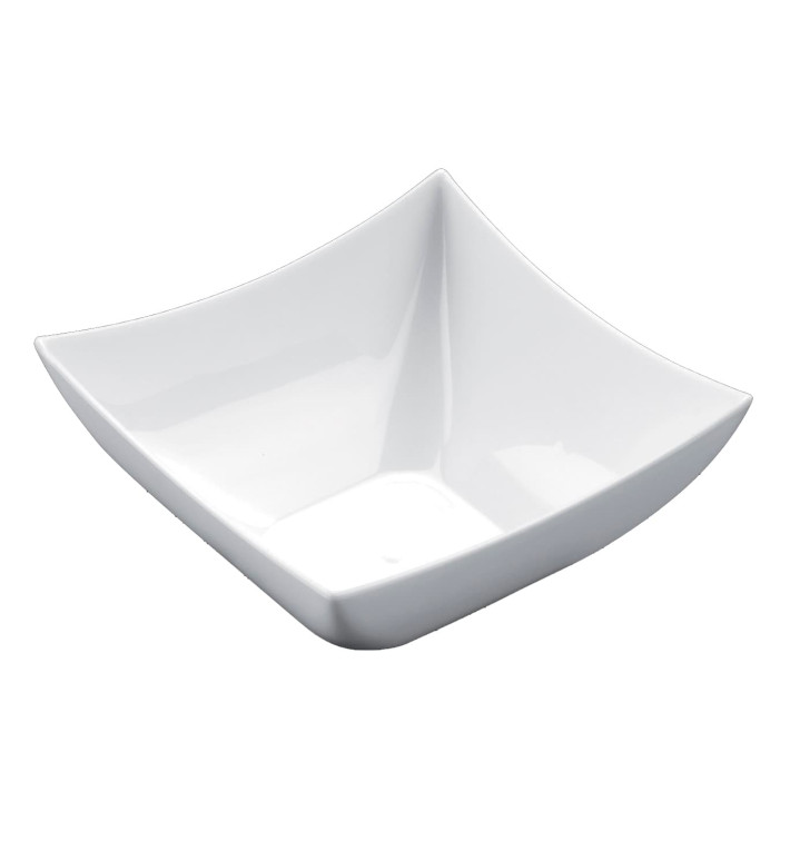 Tasting Plastic Bowl PS Square shape White 90 ml (25 Units) 