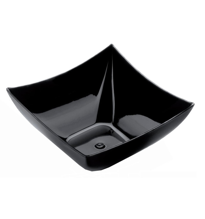 Tasting Plastic Bowl PS Square shape Black 90 ml (25 Units) 