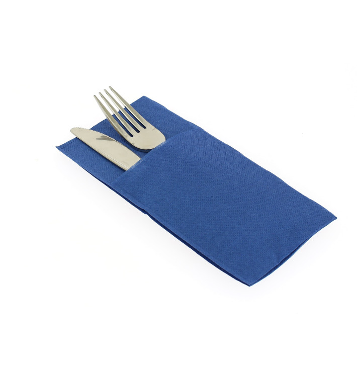 Pocket Fold Paper Napkins Blue 40x40cm (30 Units) 