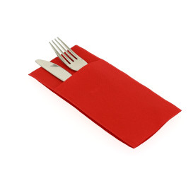 Pocket Fold Paper Napkins Red 40x40cm (30 Units) 