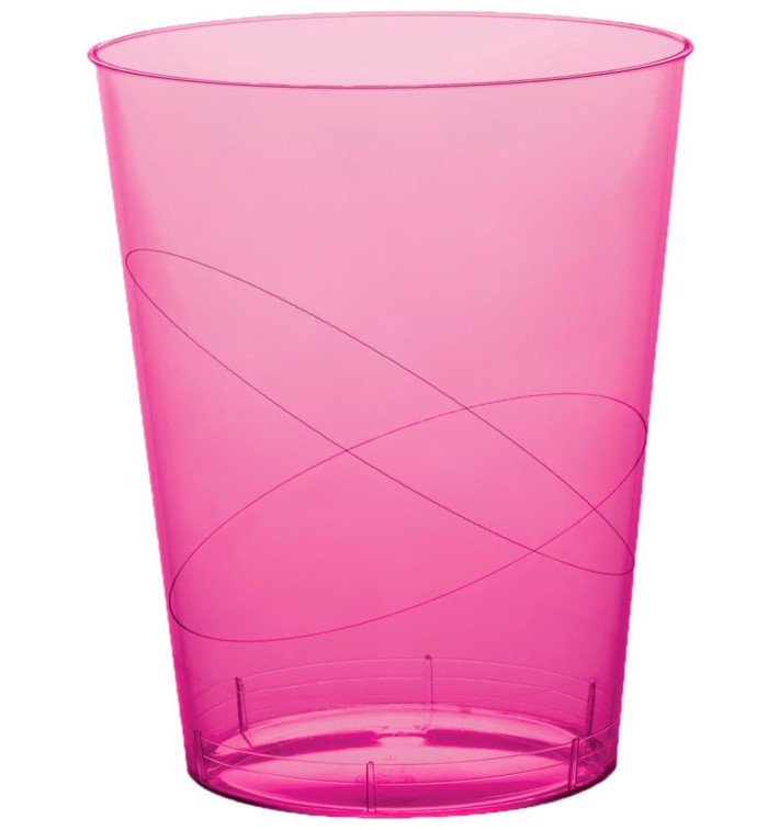 Kubki Plastikowe Księżyc Fuchsia Przezroczyste PS 350ml (20 Sztuk)