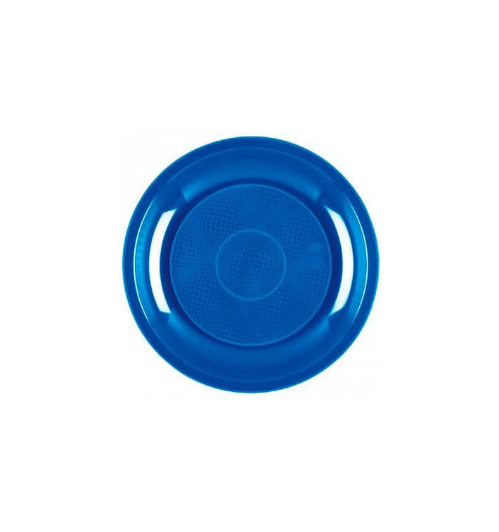 Talerz Plastikowe Płaski Niebieski Mediterraneo Round PP Ø220mm (600 Sztuk)