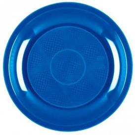 Talerz Plastikowe Płaski Niebieski Mediterraneo Round PP Ø220mm (50 Sztuk)