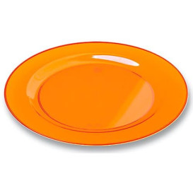 Talerz Plastikowe Okrągłe Bardzo Sztywny Orange 23cm (6 Sztuk)