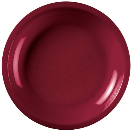 Talerz Plastikowe Płaski Bordeaux Round PP Ø220mm (600 Sztuk)