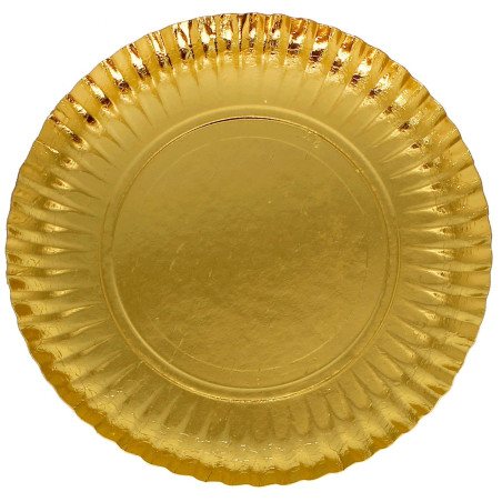 Talerz Papierowy Okrągłe Złoty 23cm (600 Sztuk)