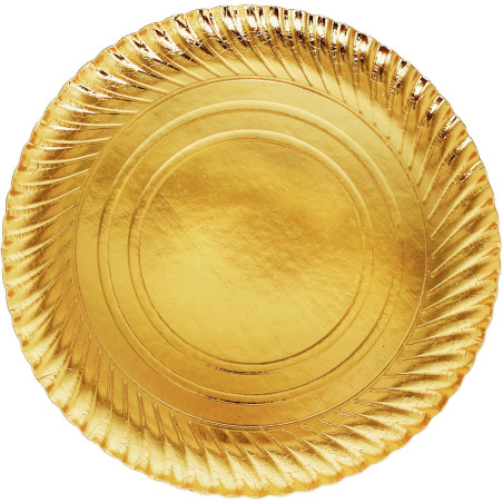 Talerz Papierowe Okrągłe Złote 30 cm (400 Sztuk)