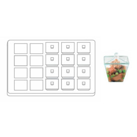 Plastic Tray PS + 20 Bowl Kit with Lid Round Shape Clear (1 Unit)