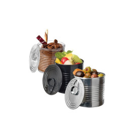 Tasting Plastic Tin Can PS Silver 220ml Ø7,4x7,3cm (20 Units) 