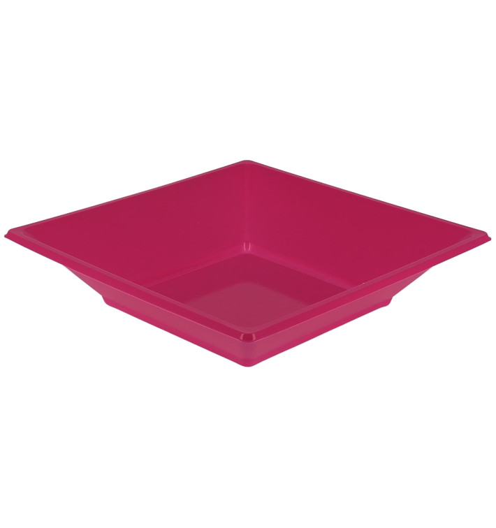 Talerz Plastikowe Głębokie Kwadratowi Fuchsia 170mm (300 Sztuk)