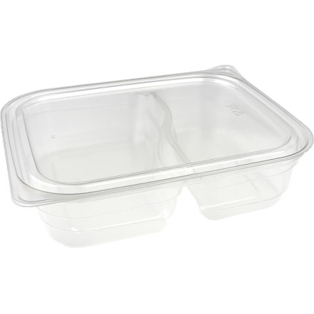 Pojemnik Plastikowy 2-dzielne PET 220/280ml 18x15x4cm (75 Sztuk)