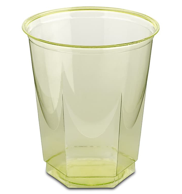 Kubki Plastikowe Hexagonalny PS Szkło Pistacja 250ml (250 Sztuk)