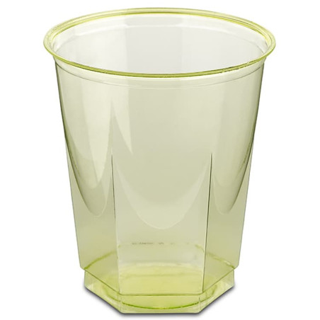 Kubki Plastikowe Hexagonalny PS Szkło Pistacja 250ml (250 Sztuk)