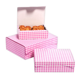 Pudełka Cukiernicze Kartonowe 18,2x13,6x5,2cm 500g Różowe (25 Sztuk)