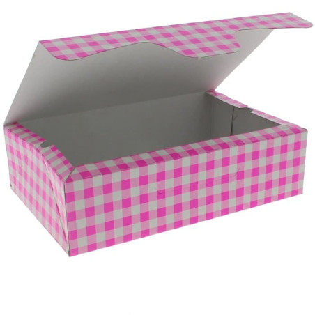 Pudełka Cukiernicze Kartonowe 17,5x11,5x4,7cm 250g Różowe (20 Sztuk)