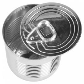 Tasting Plastic Tin Can PS Silver 110ml Ø6,1x6cm (25 Units) 