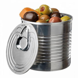 Tasting Plastic Tin Can PS Silver 220ml Ø7,4x7,3cm (20 Units) 