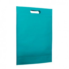 Non-Woven Bag with Die-cut Handles Aquamarine 30+10x40cm (25 Units)