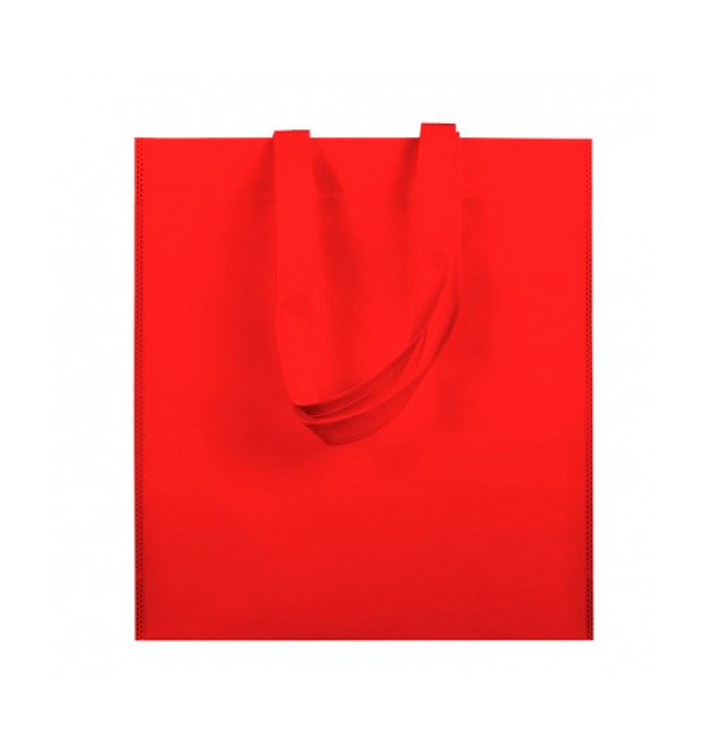 Non-Woven Bag with Short Handles Red 38x42cm (200 Units)