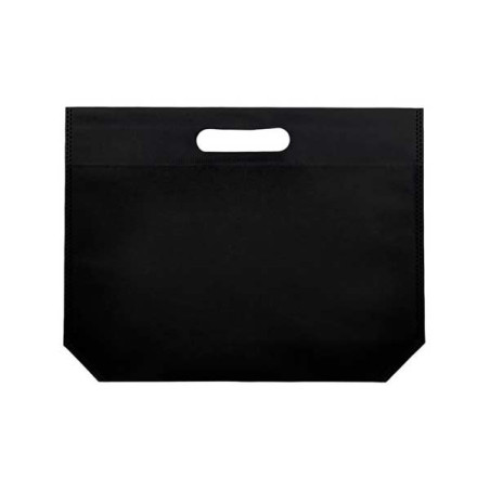 Torba z Włókniny z Wyciętymi Uchwytami Czarna 34+8x26cm (200 Sztuk)