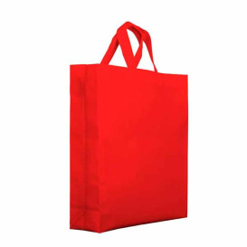 Non-Woven PREMIUM Bag with Short Handles Red 25+10x30cm (200 Units)