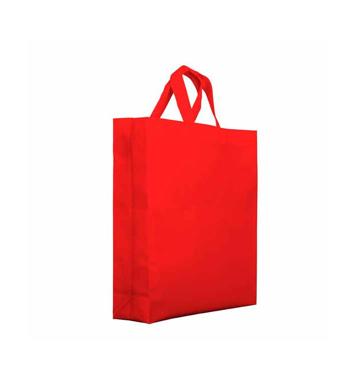 Non-Woven PREMIUM Bag with Short Handles Red 25+10x30cm (200 Units)