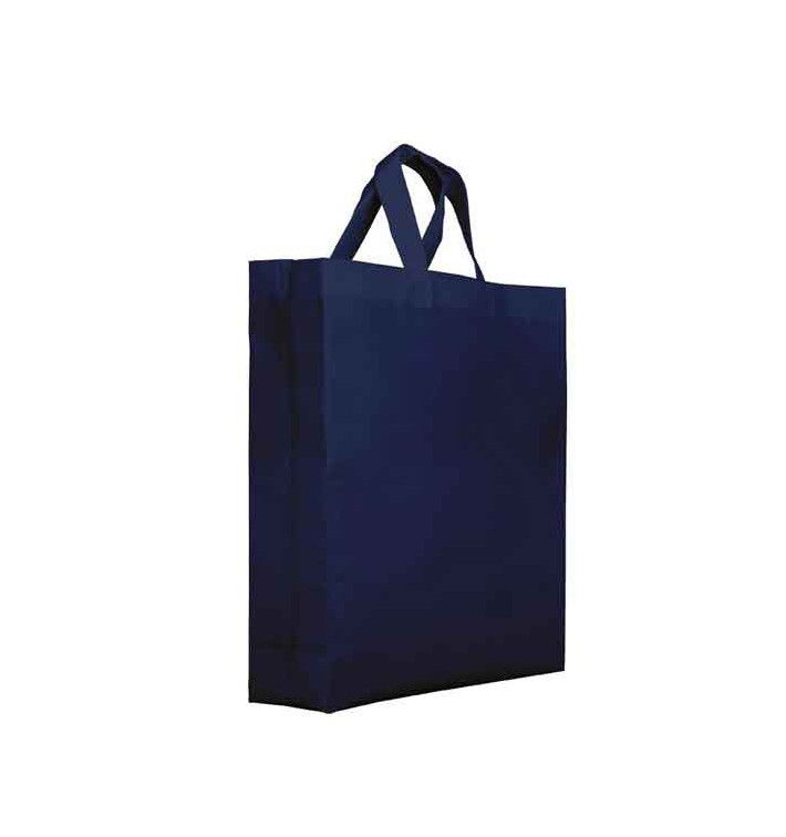 Non-Woven PREMIUM Bag with Short Handles Navy Blu 25+10x30cm (25 Units)