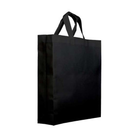 Non-Woven PREMIUM Bag with Short Handles Black 25+10x30cm (25 Units)