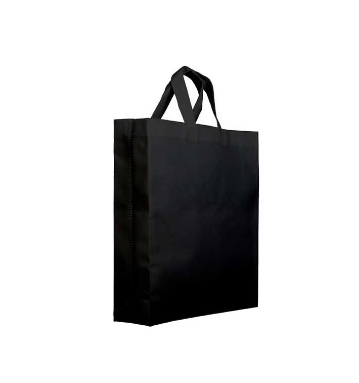 Non-Woven PREMIUM Bag with Short Handles Black 25+10x30cm (200 Units)